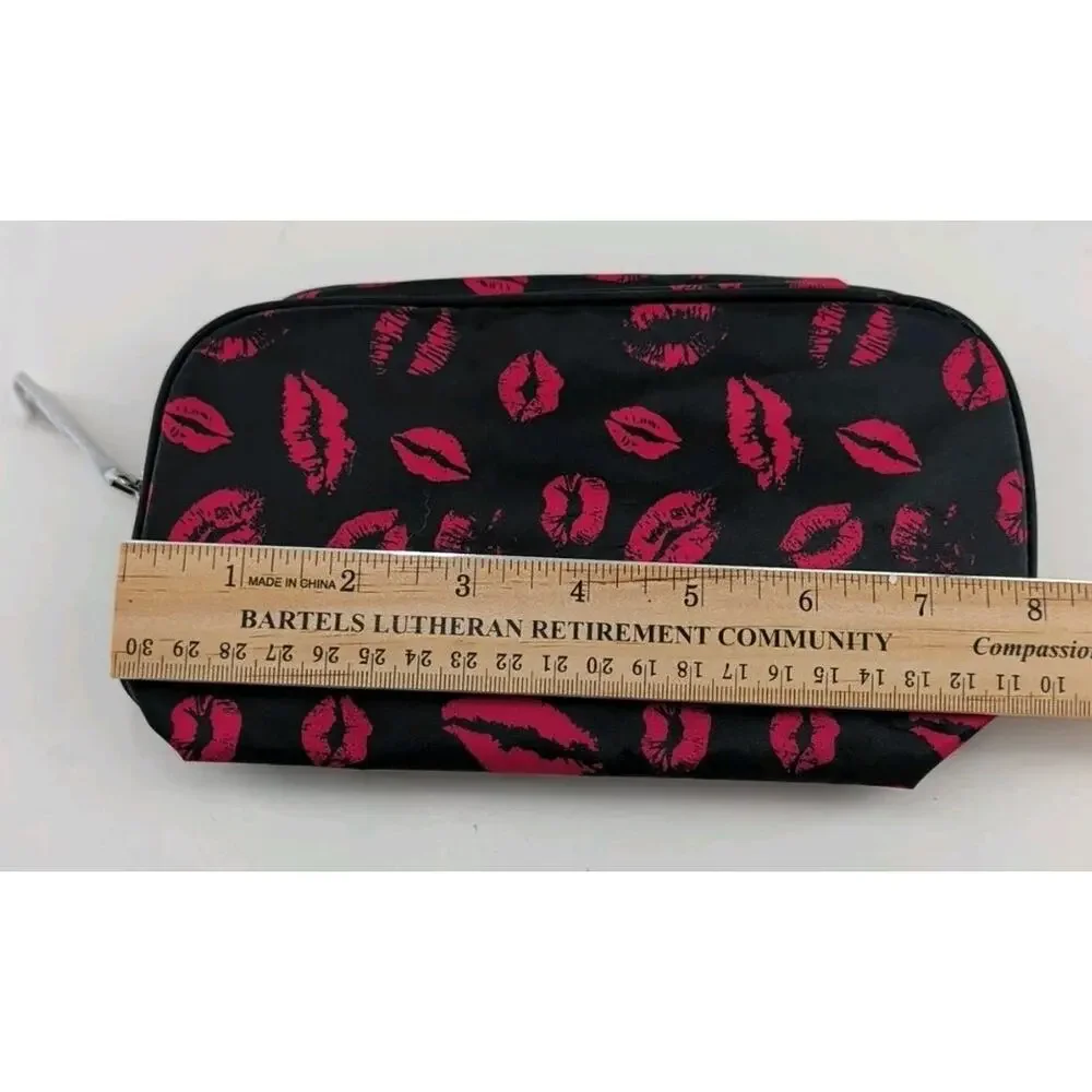Avon Red Lips Makeup Bag Black With Red Kisses New 2015